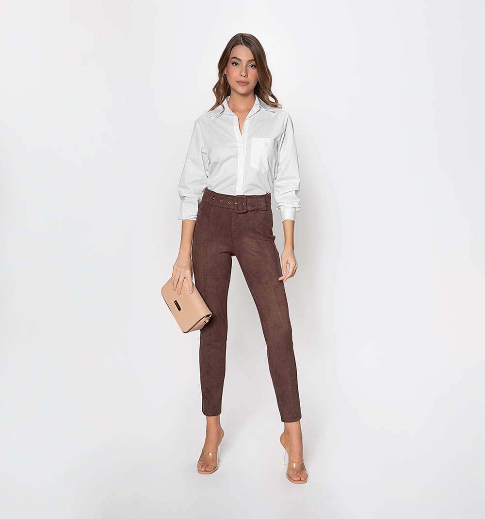 Leggins tiro alto pitillo con  correa en