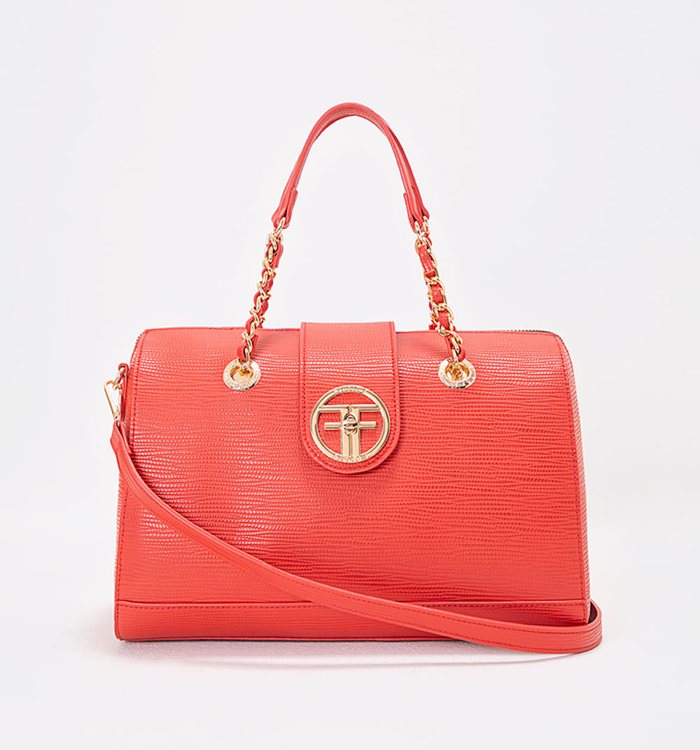 Bolso de mano baul con herraje ff circul