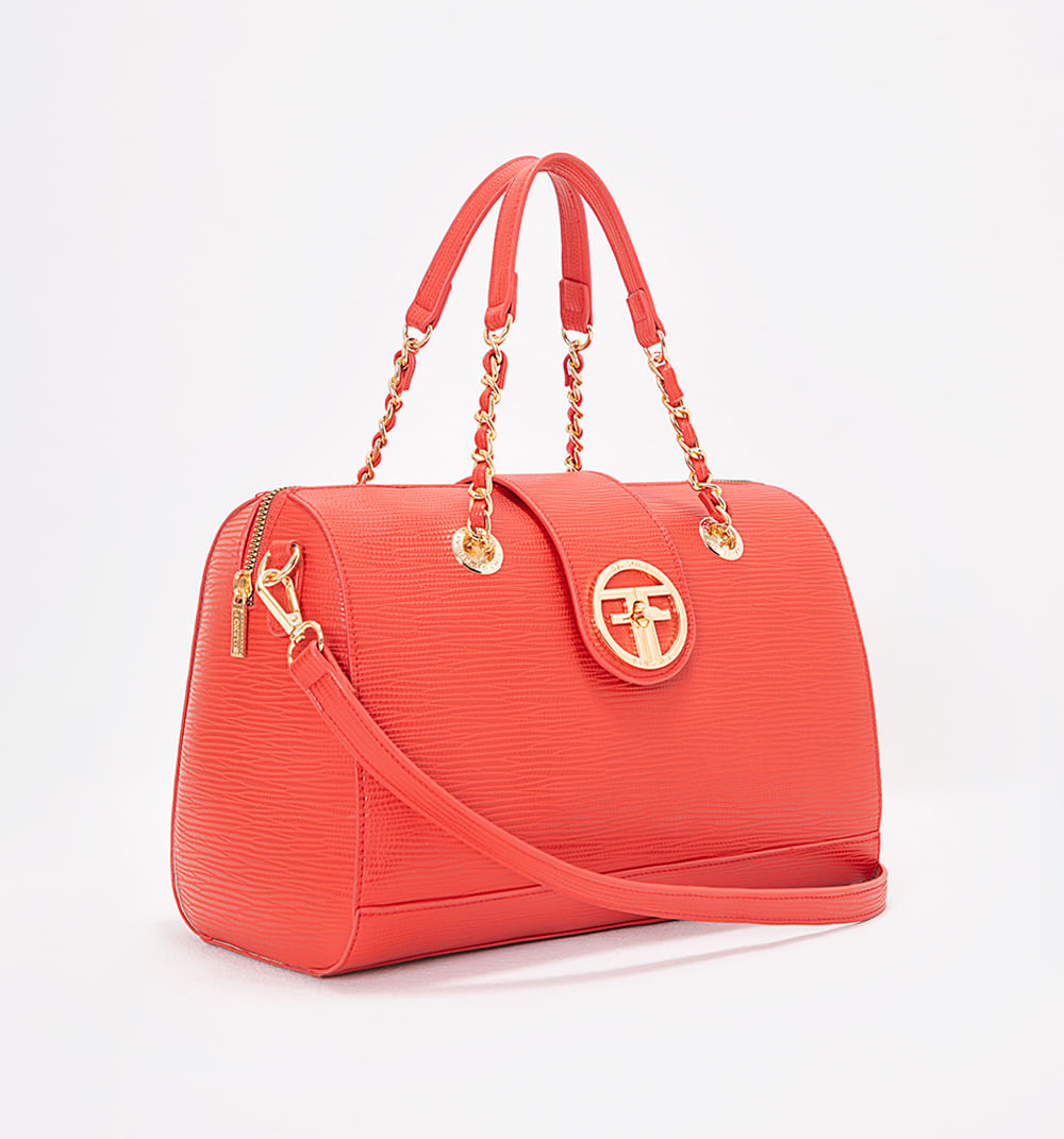 Bolso de mano baul con herraje ff circul