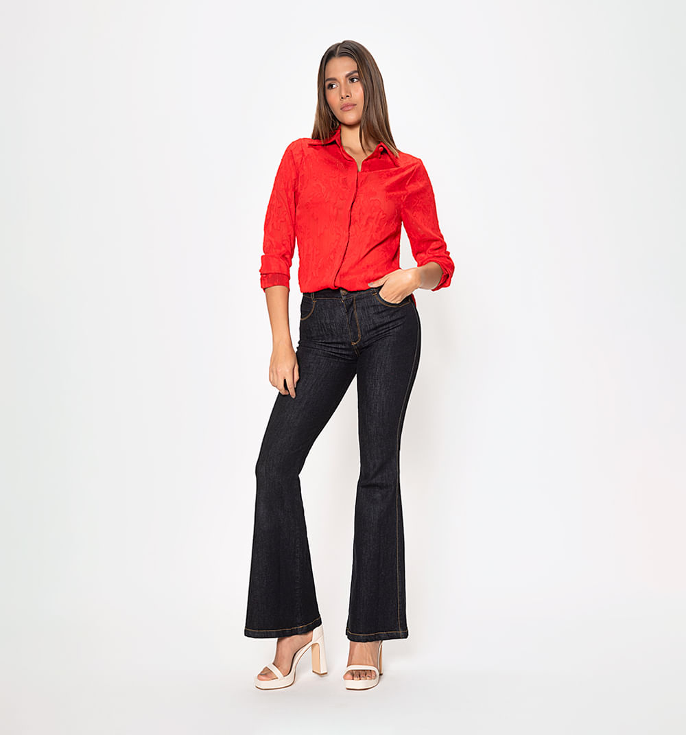 Blusa manga larga ejecutiva con grabado