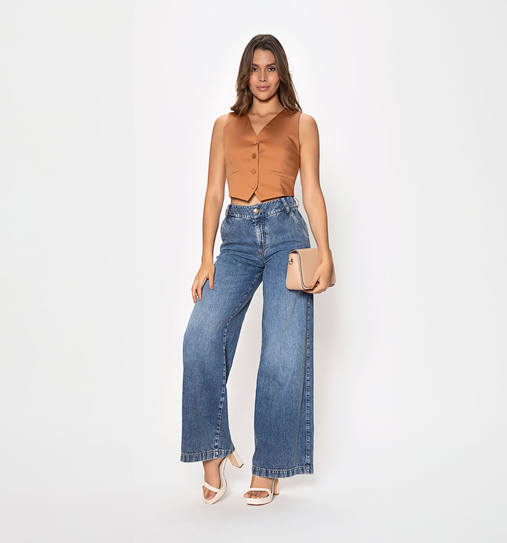 Chaleco corto manga sisa con ribete