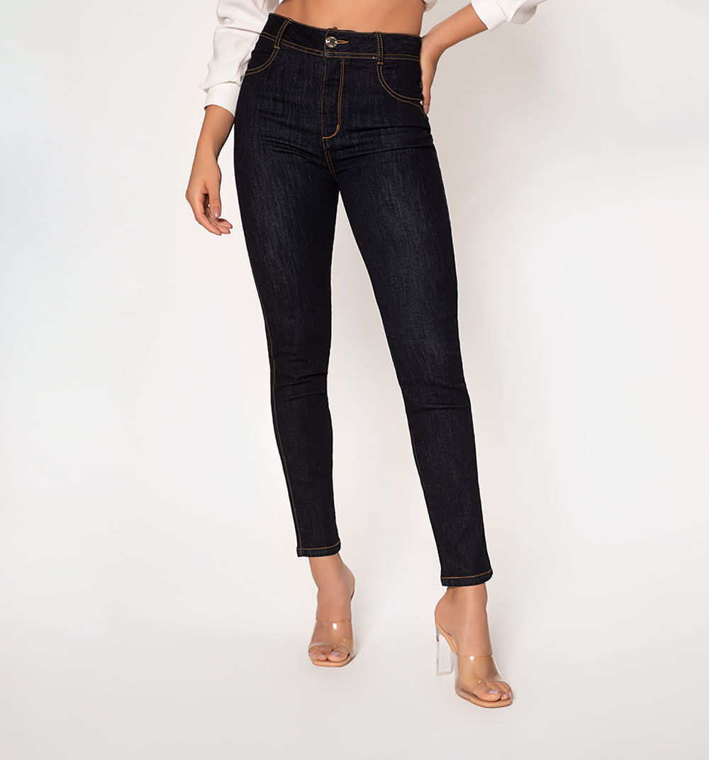 Jean skinny cinco bolsillos, tiro alto,