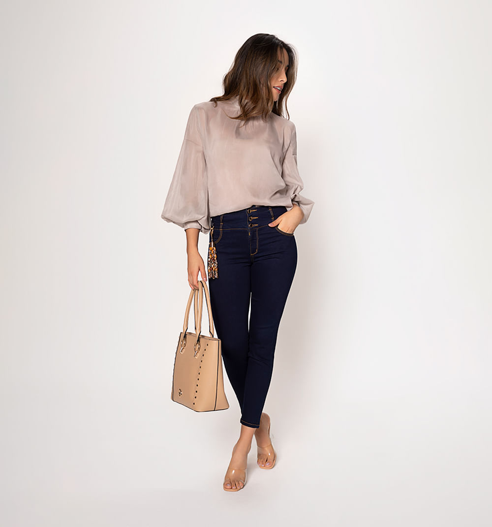 Jean ultraslim tiro alto, cinc0 bolsillo