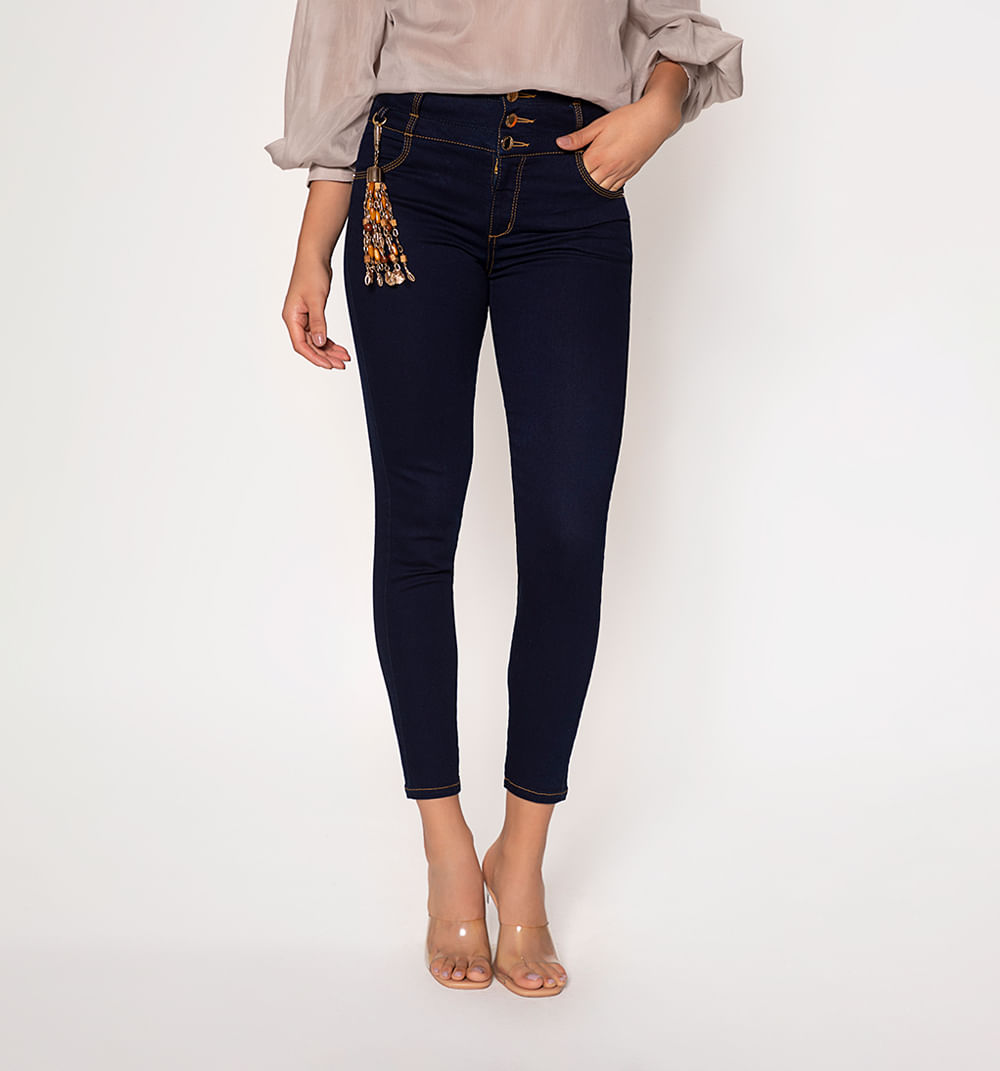 Jean ultraslim tiro alto, cinc0 bolsillo