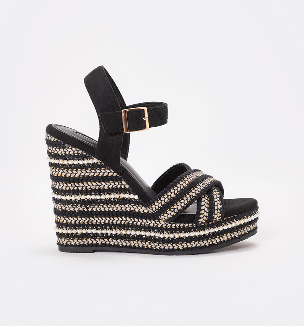 Sandalia plataforma capellada  trenzada