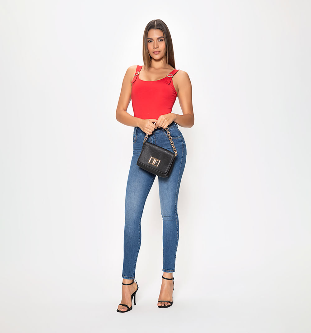 Body con tiras y hebilla cristales