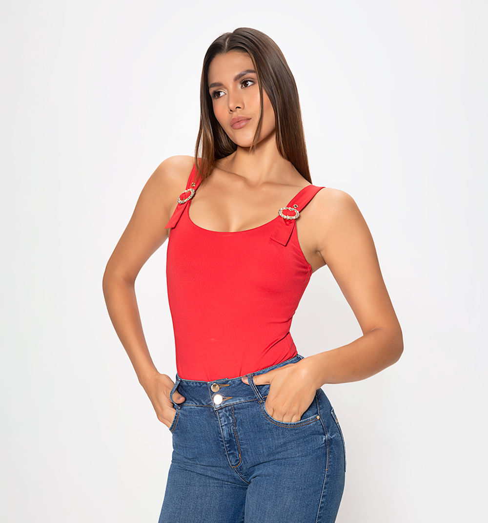 Body con tiras y hebilla cristales