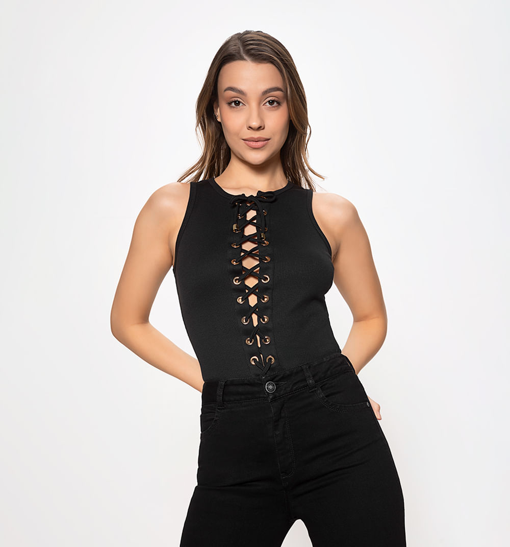 Body manga sisa frente entrelasado