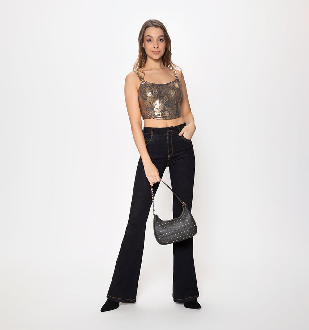 Crop top tira, cierre en espalda