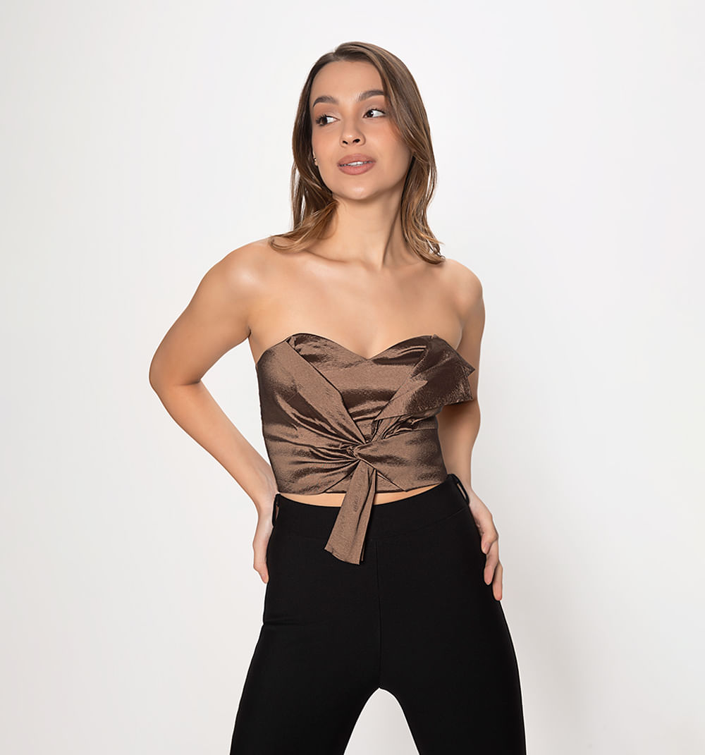 Blusa straple con moño