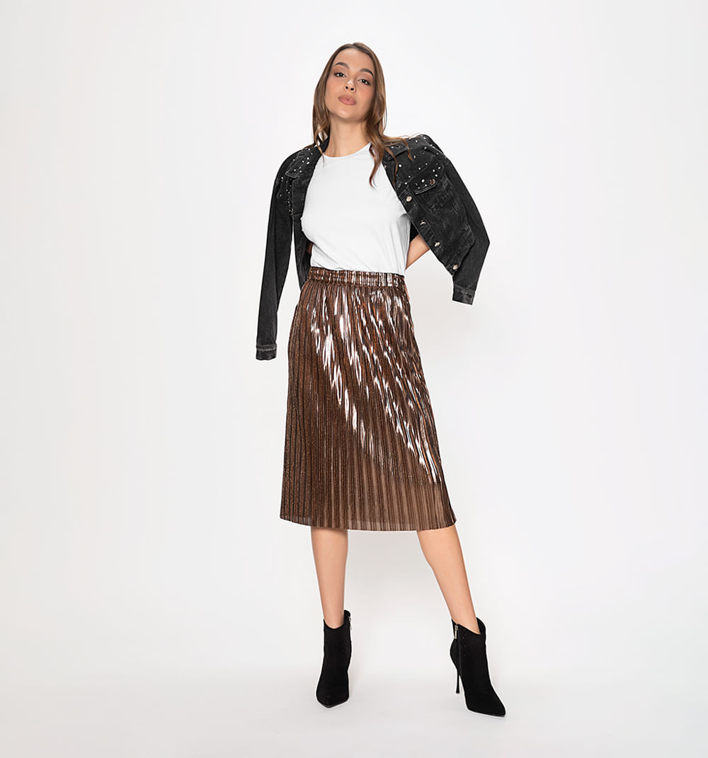 Falda midi plisada