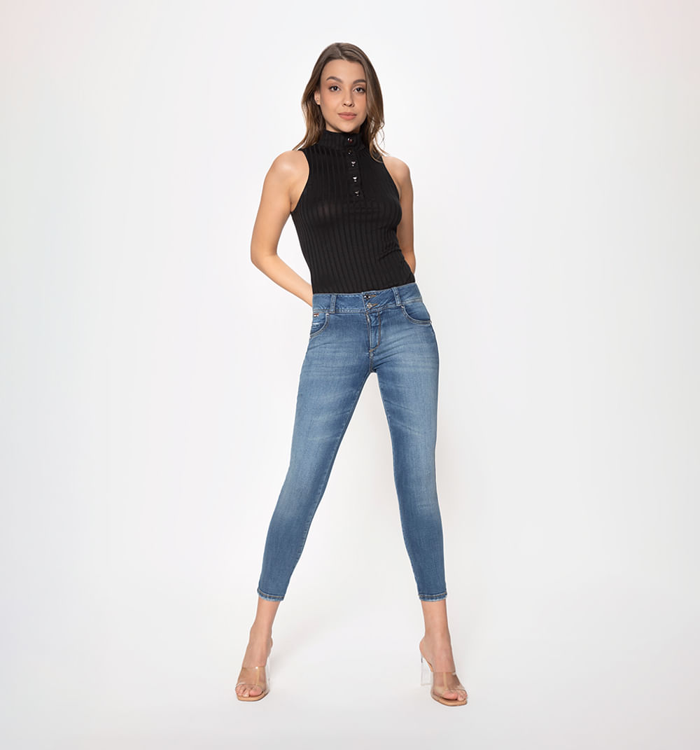 Jean ultraslim tiro medio crawford con b