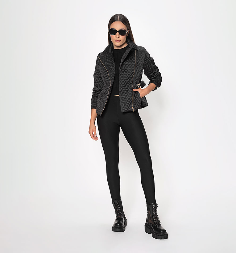 Chaqueta tipo biiker acolchada