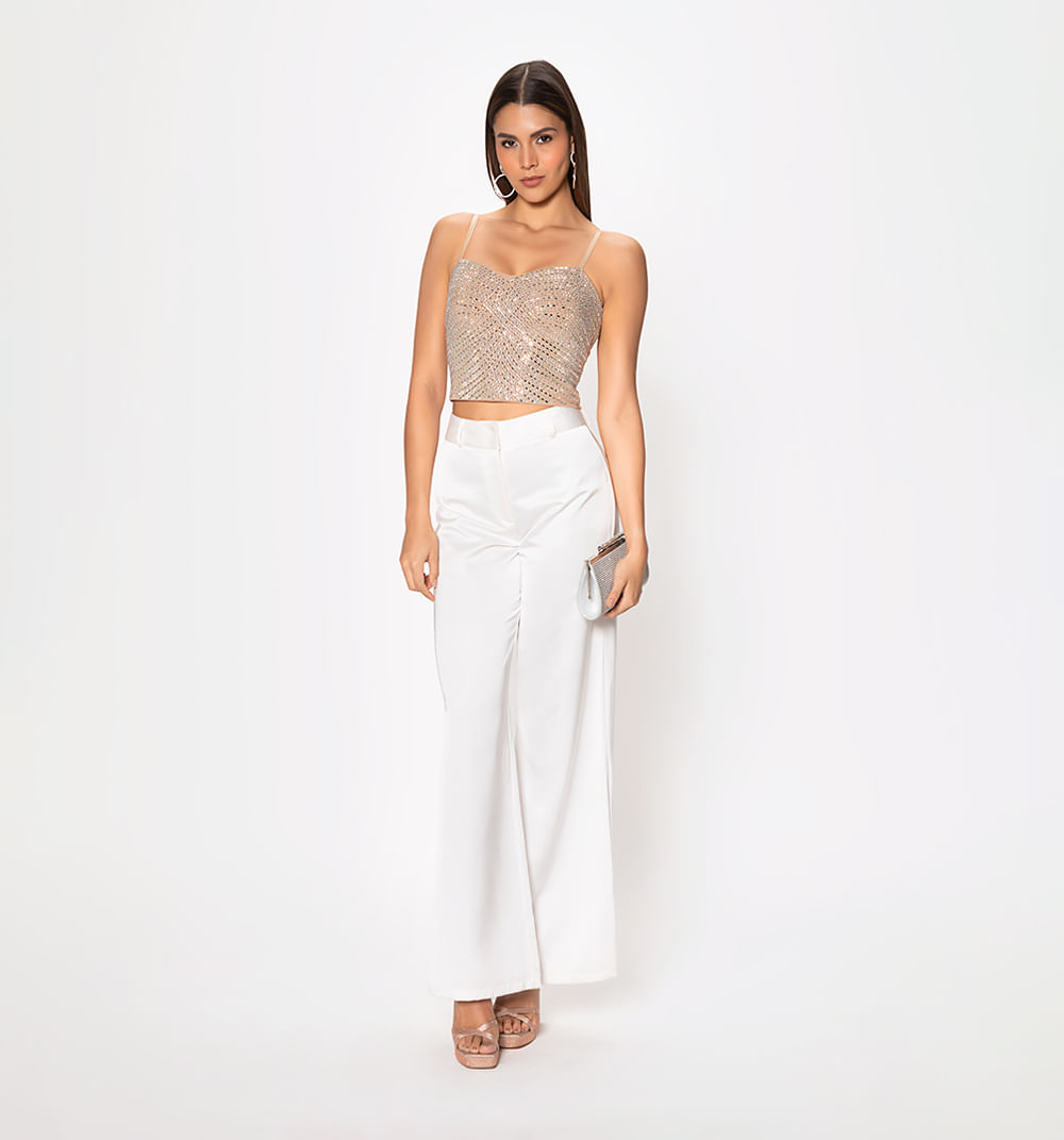 Blusa tiras con escote corazon con crist