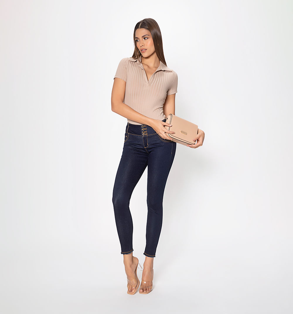 Jean ultraslim tiro medio  pretina cuatr