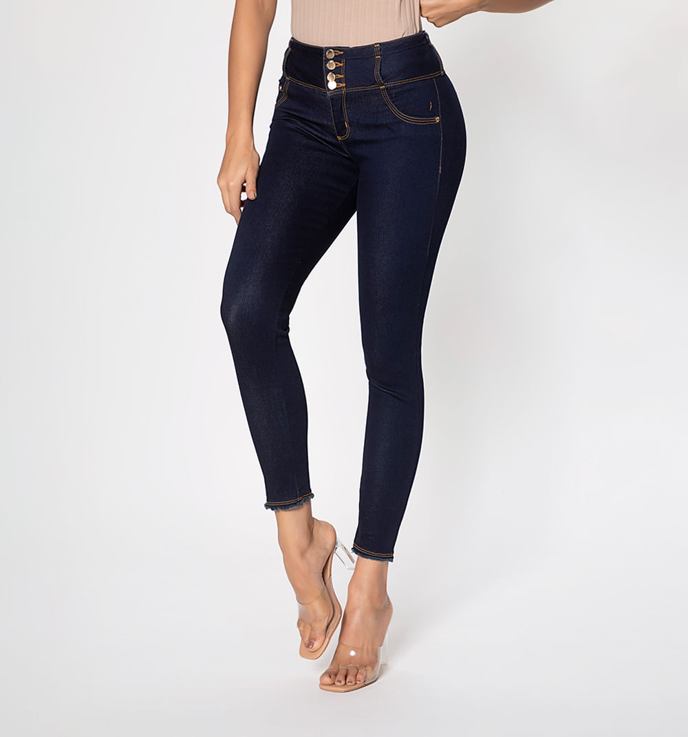 Jean ultraslim tiro medio  pretina cuatr