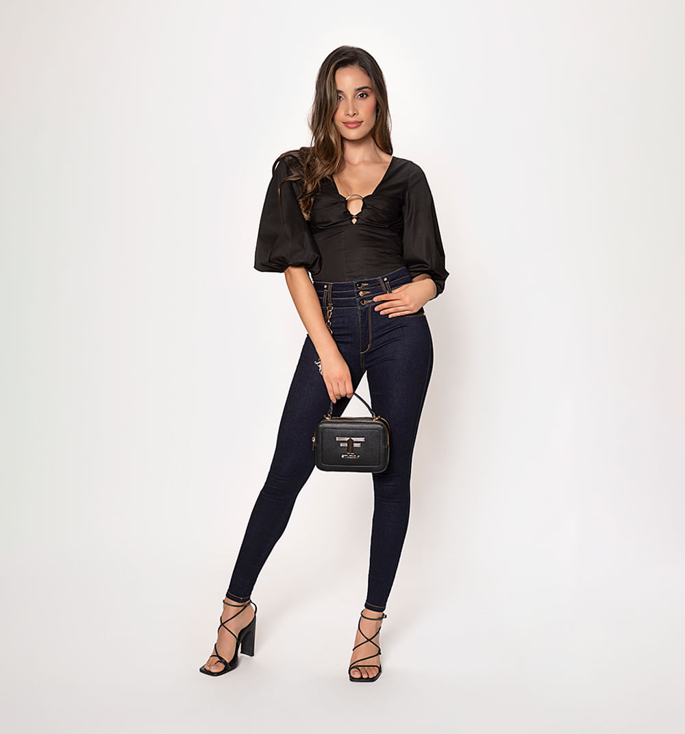 Blusa crop manga larga