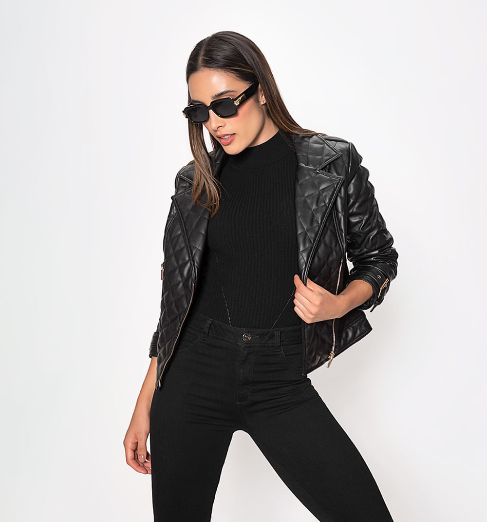 Chaqueta acolchada en  cuero vegano