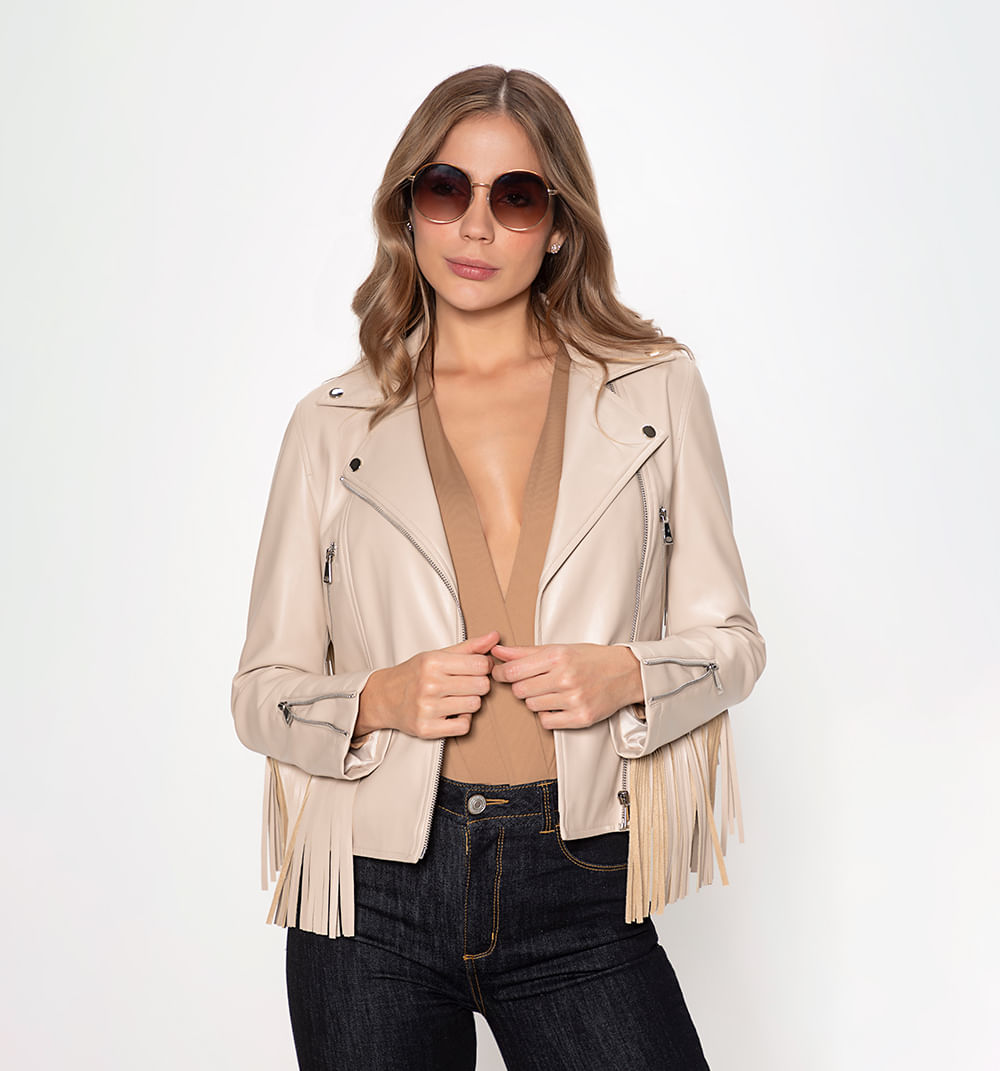 Chaqueta wester con flecos mangas