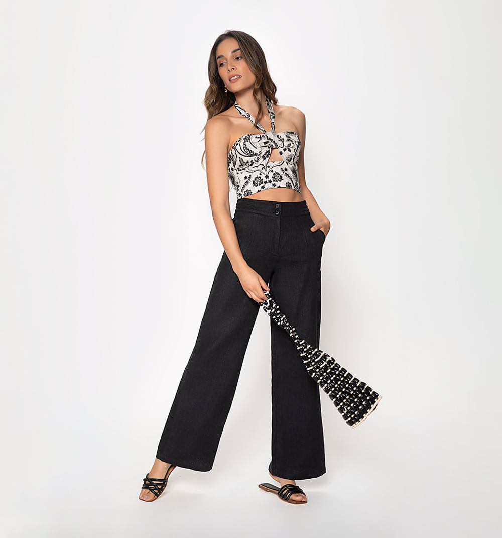Blusa crop con mangas de bolero y tira d