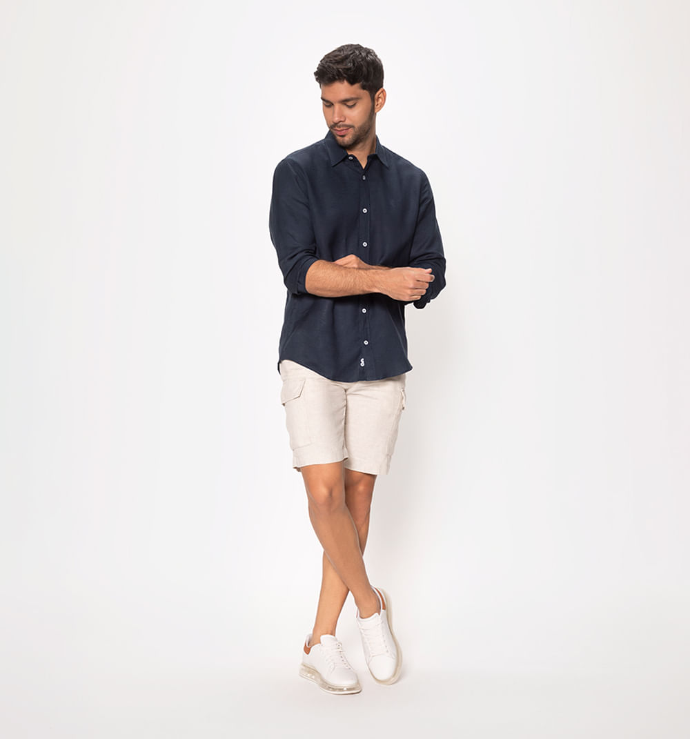 Camisa de lino manga larga