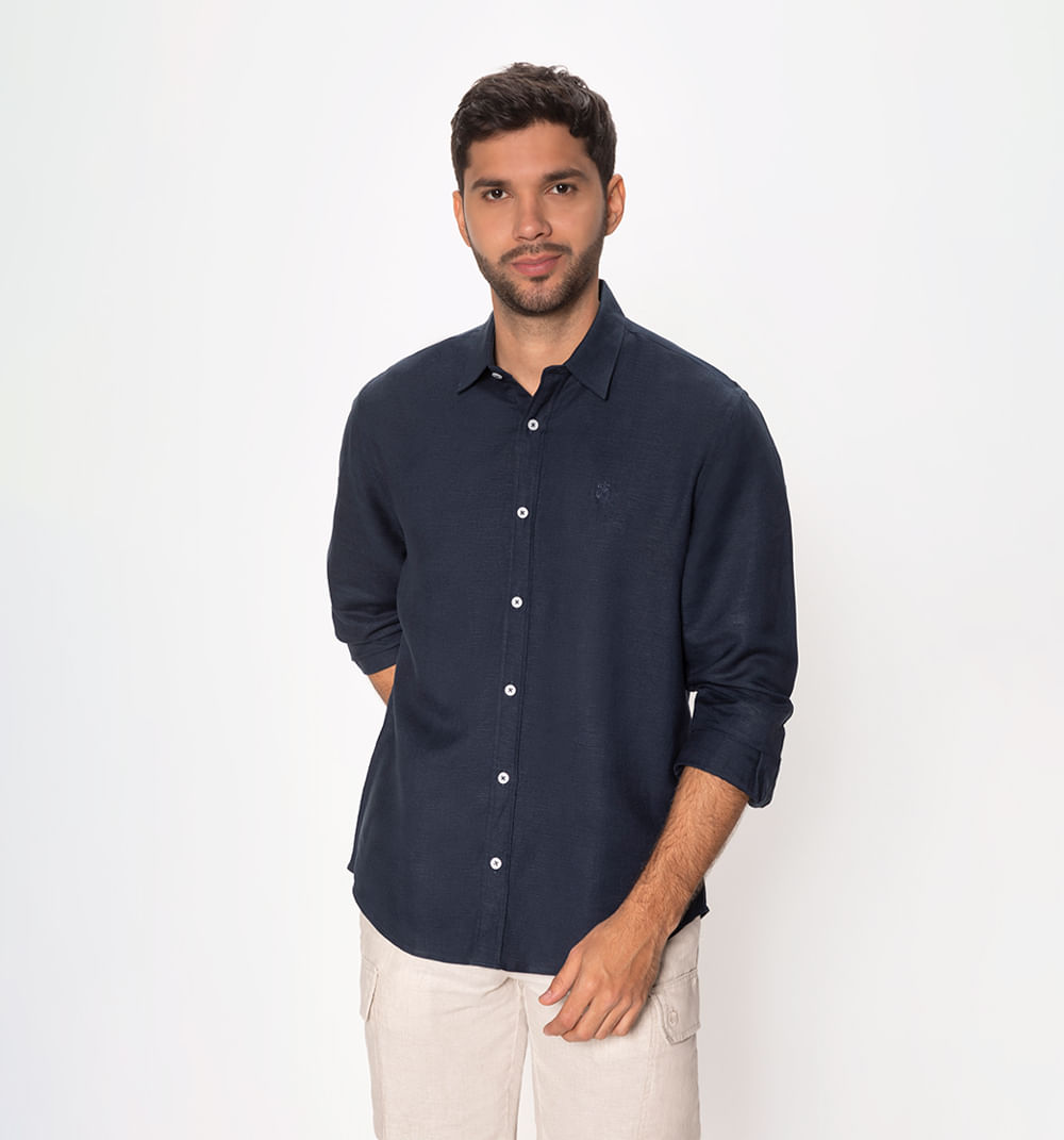 Camisa de lino manga larga