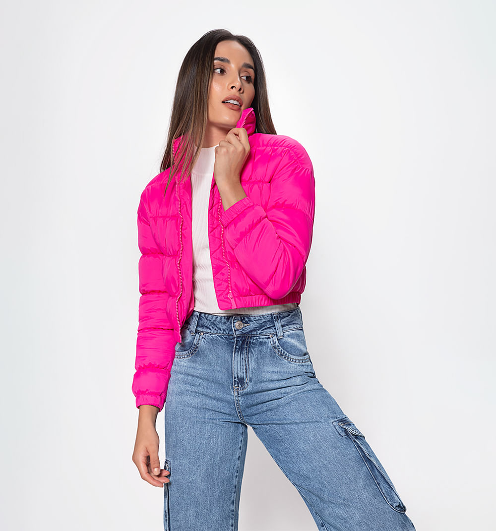 Chaqueta crop acolchada