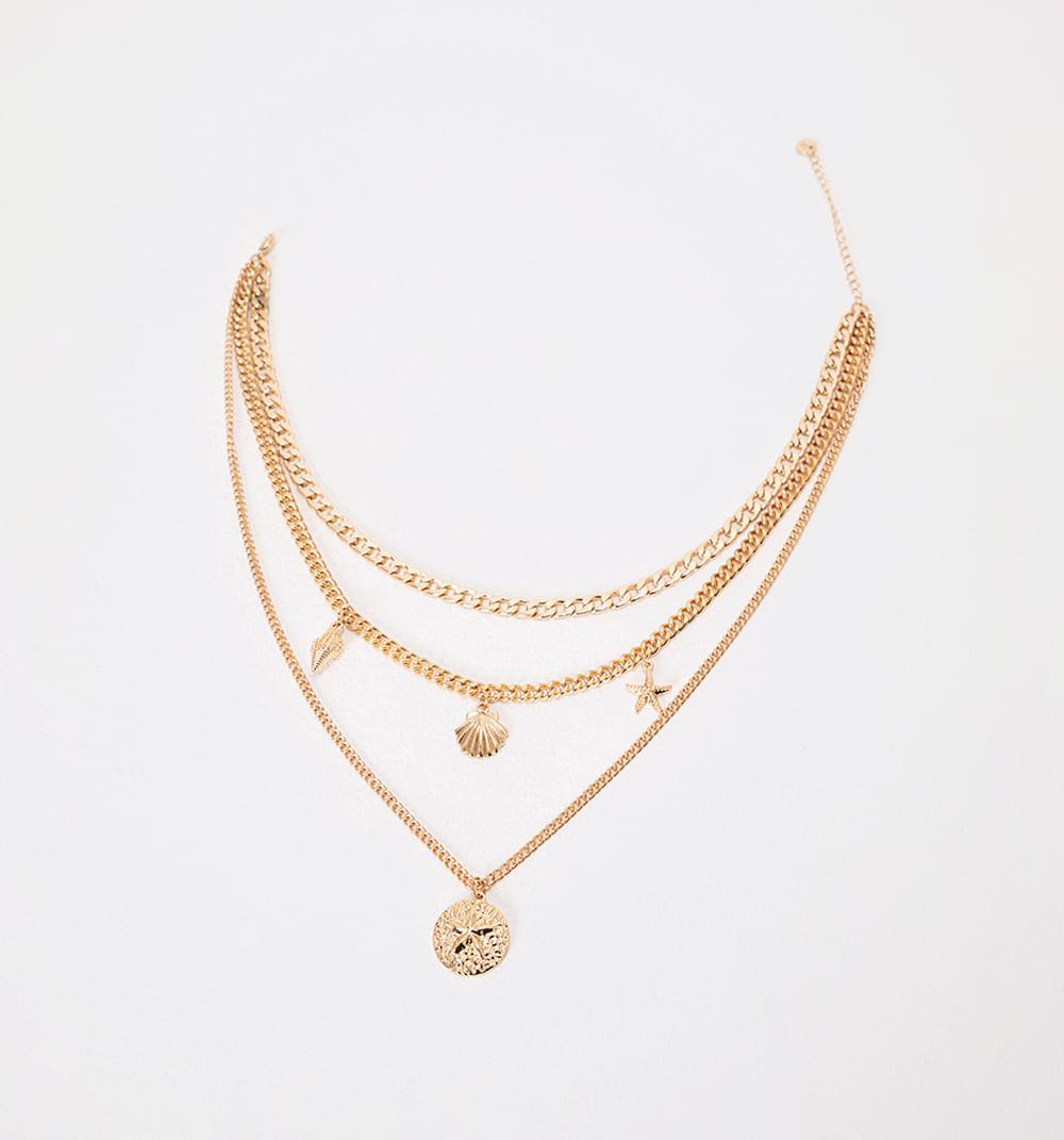 Collar cadenas y dijes marinos