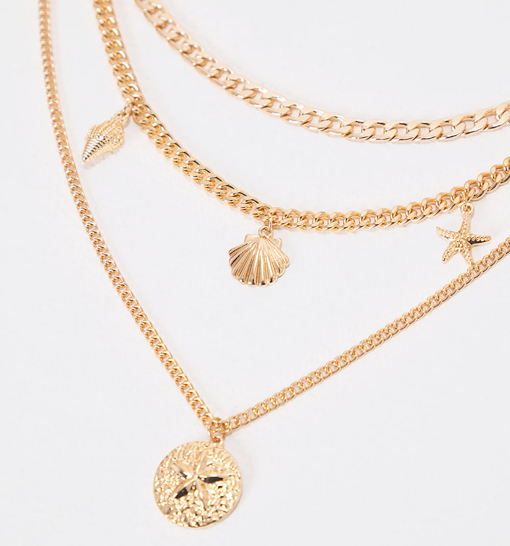 Collar cadenas y dijes marinos