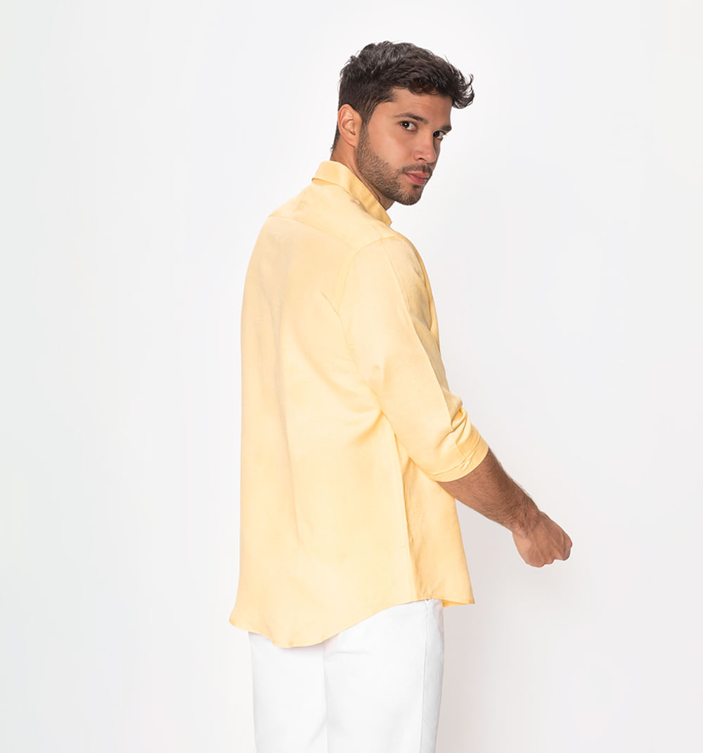 Camisa de lino manga larga