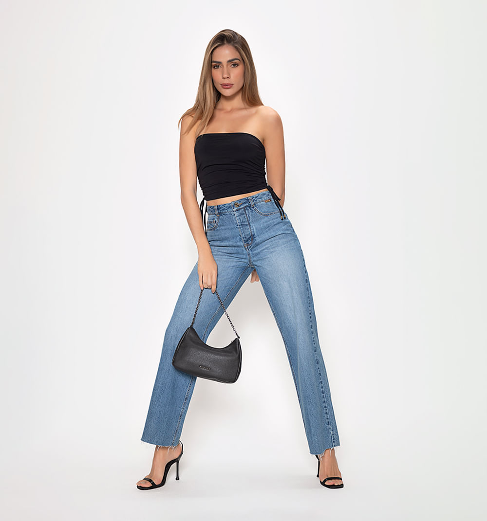 Blusa strapless con amarre en costados