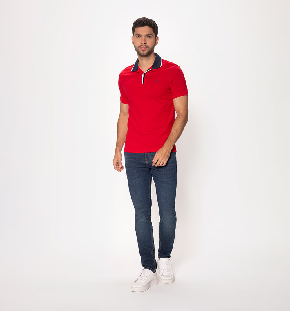 Polo con cartera tejida slim fit