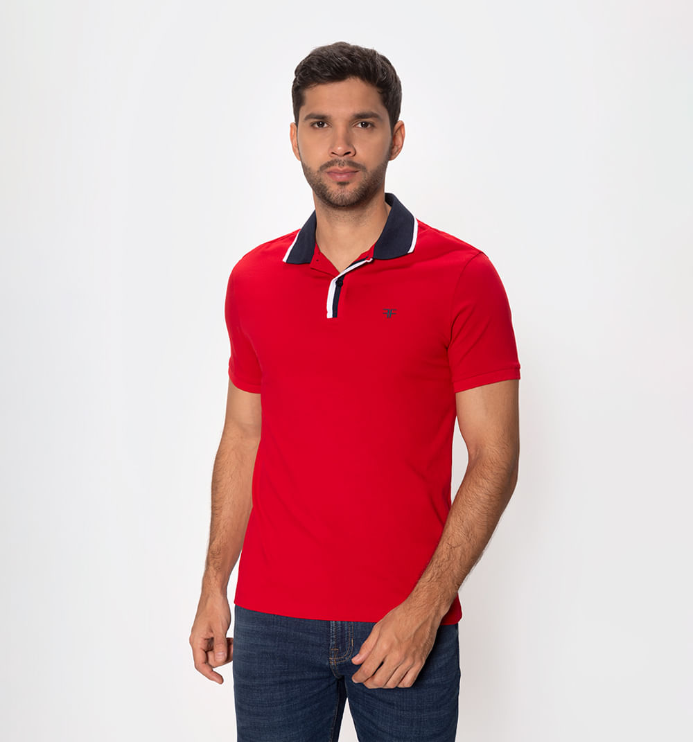 Polo con cartera tejida slim fit