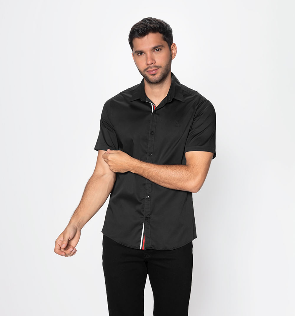 Camisa manga corta con cinta en cartera