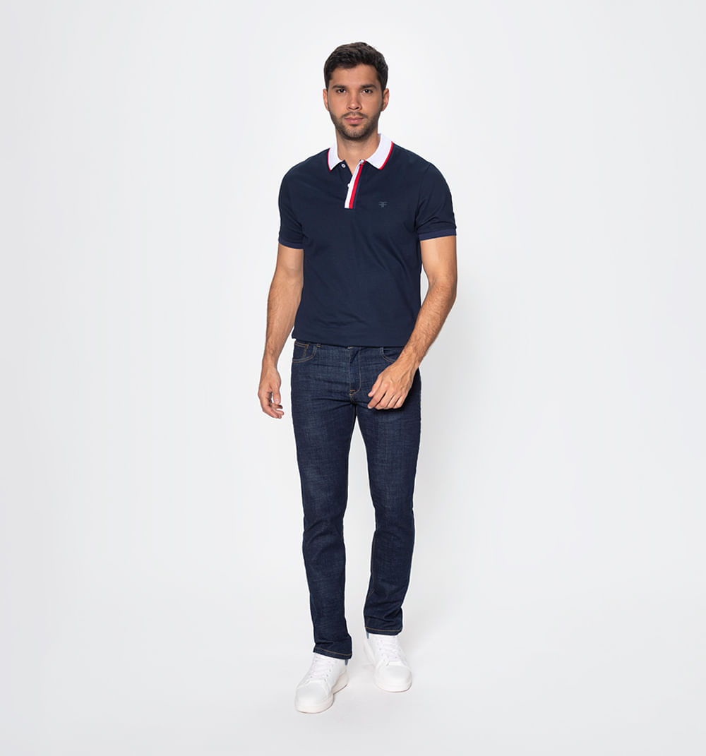 Polo con cartera tejida slim fit
