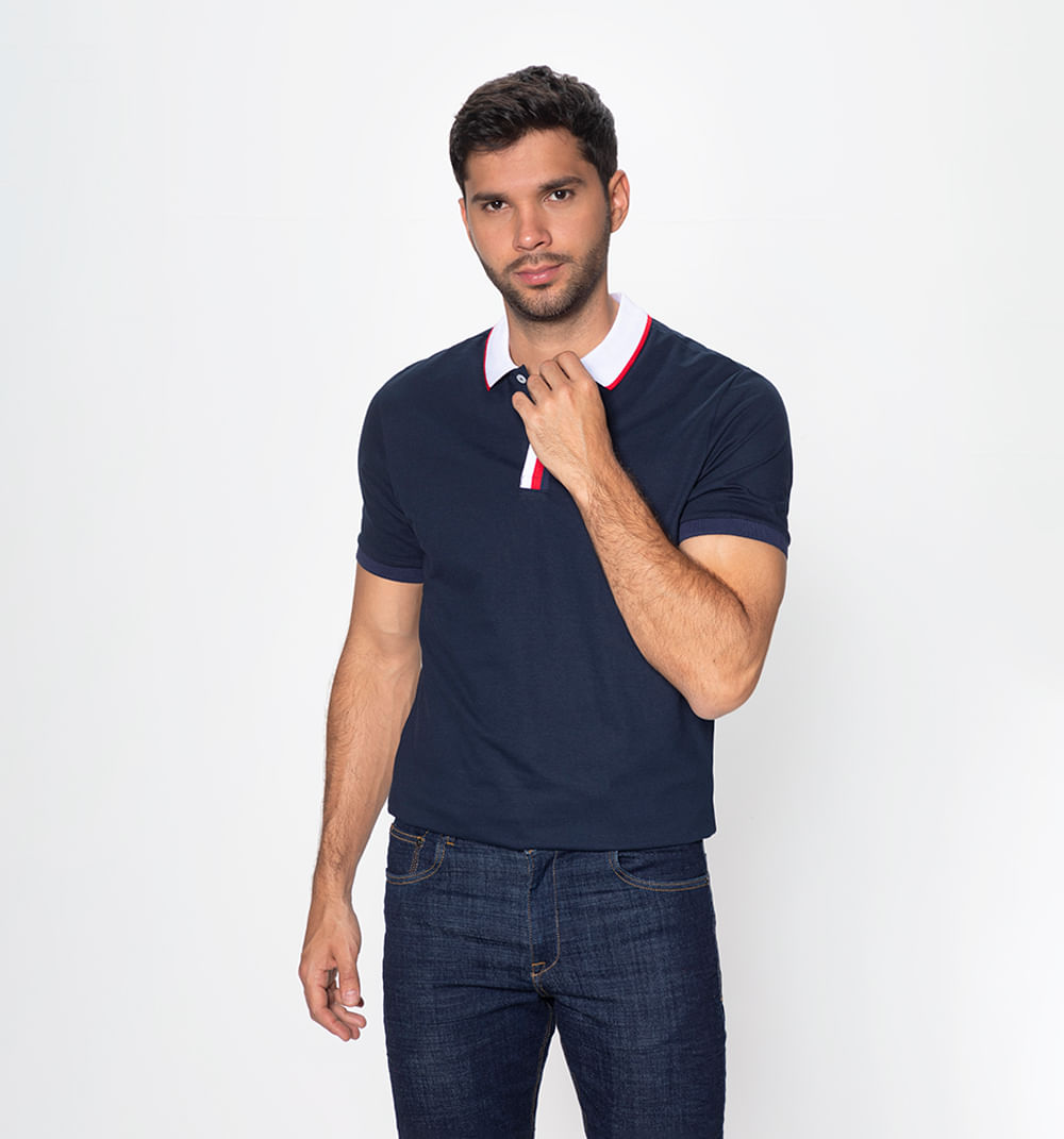 Polo con cartera tejida slim fit