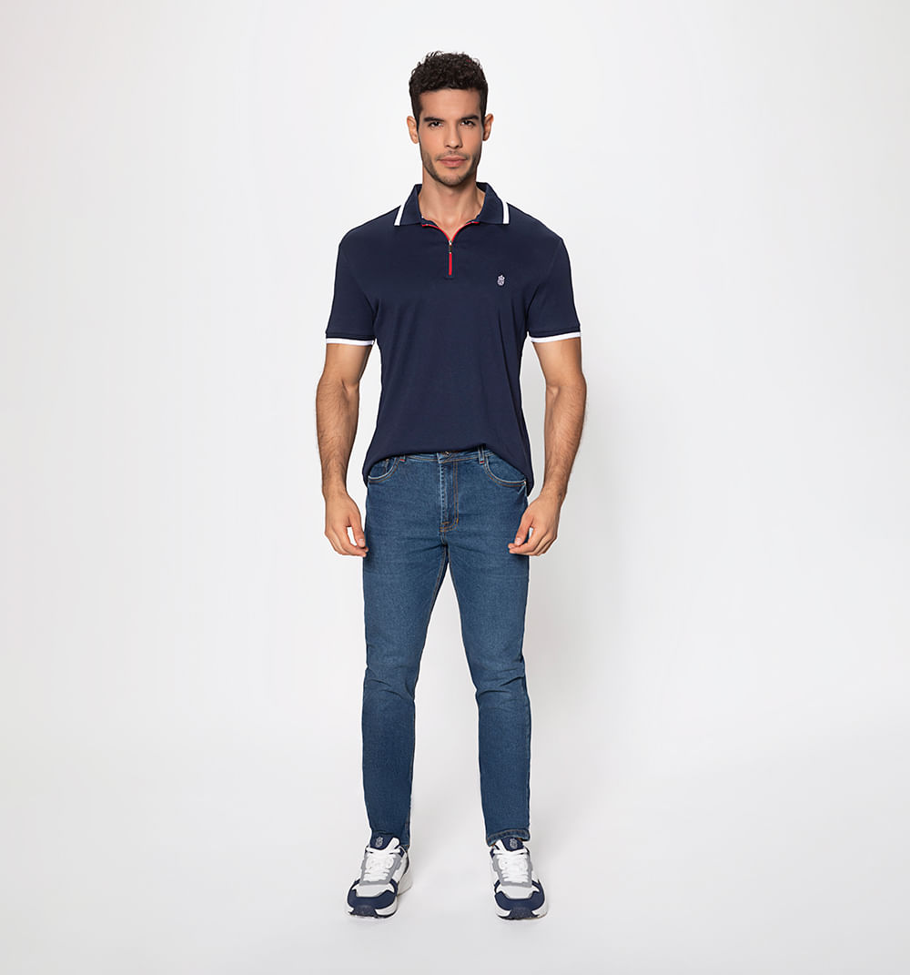 Polo de cierre slim fit