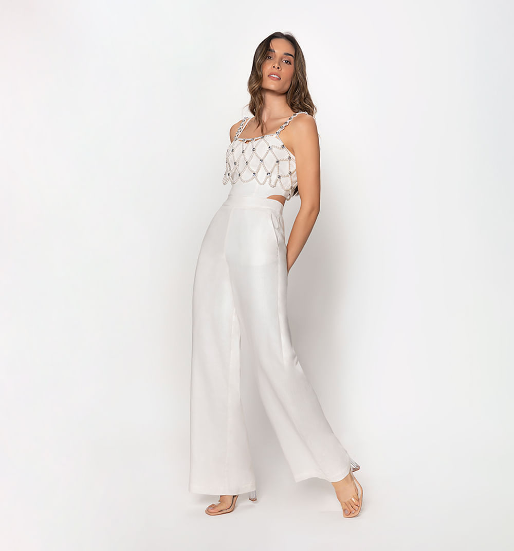 Enterizo palazo de tiras con insumo sobr