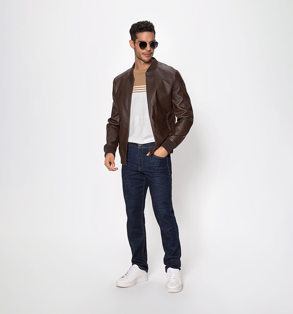 Chaqueta tipo bomber en pu