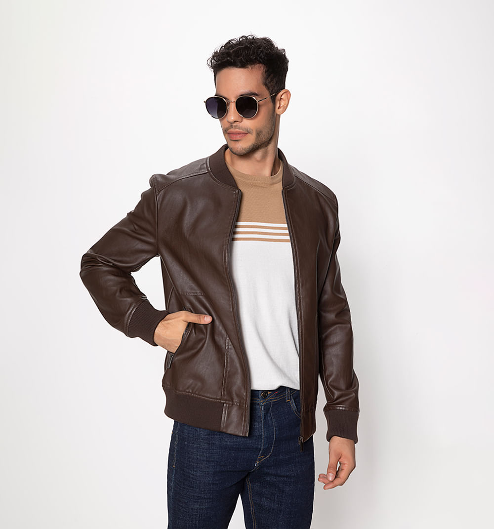 Chaqueta tipo bomber en pu