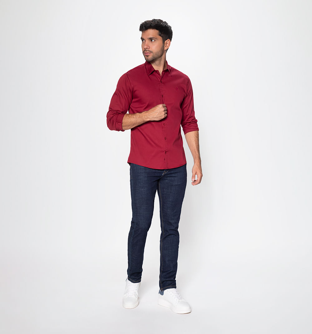 Camisa básica con stretch manga larga