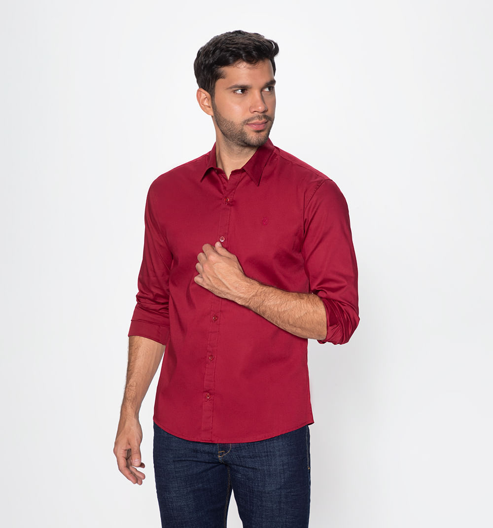 Camisa básica con stretch manga larga