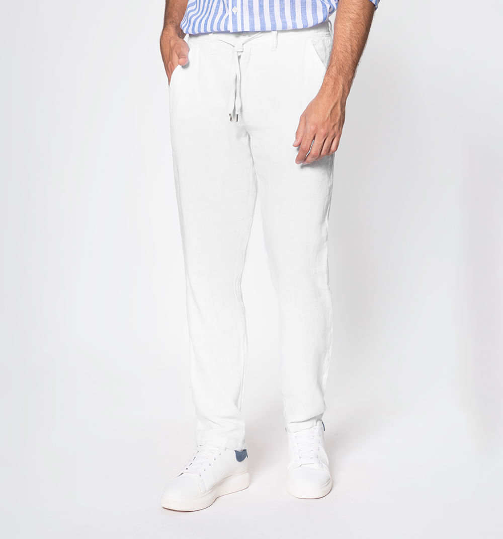 Pantalon de lino con media pretina enres