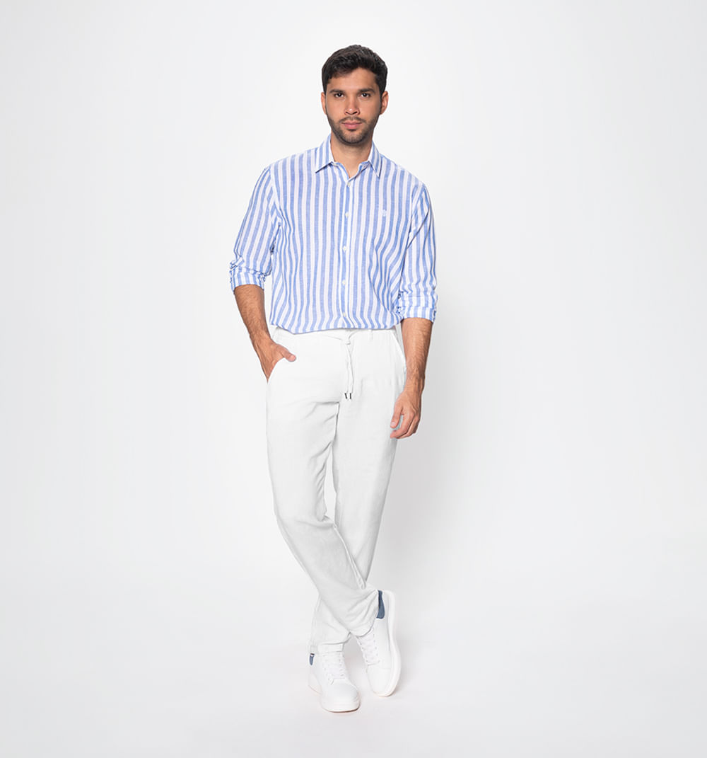 Pantalon de lino con media pretina enres