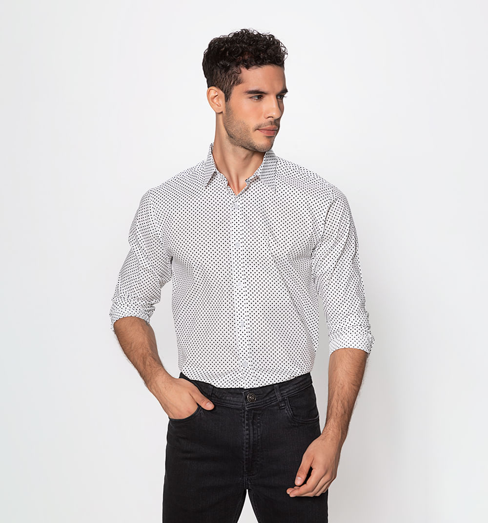 Camisa slim fit puntos