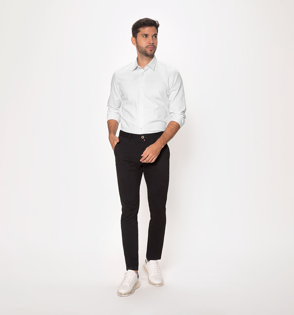 Camisa cuello italiano regular fit
