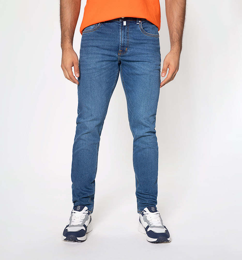 Jean premium slim fit con botonadura en