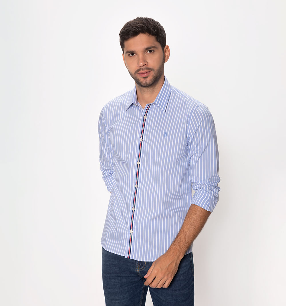 Camisa manga larga slim fit con cinta so