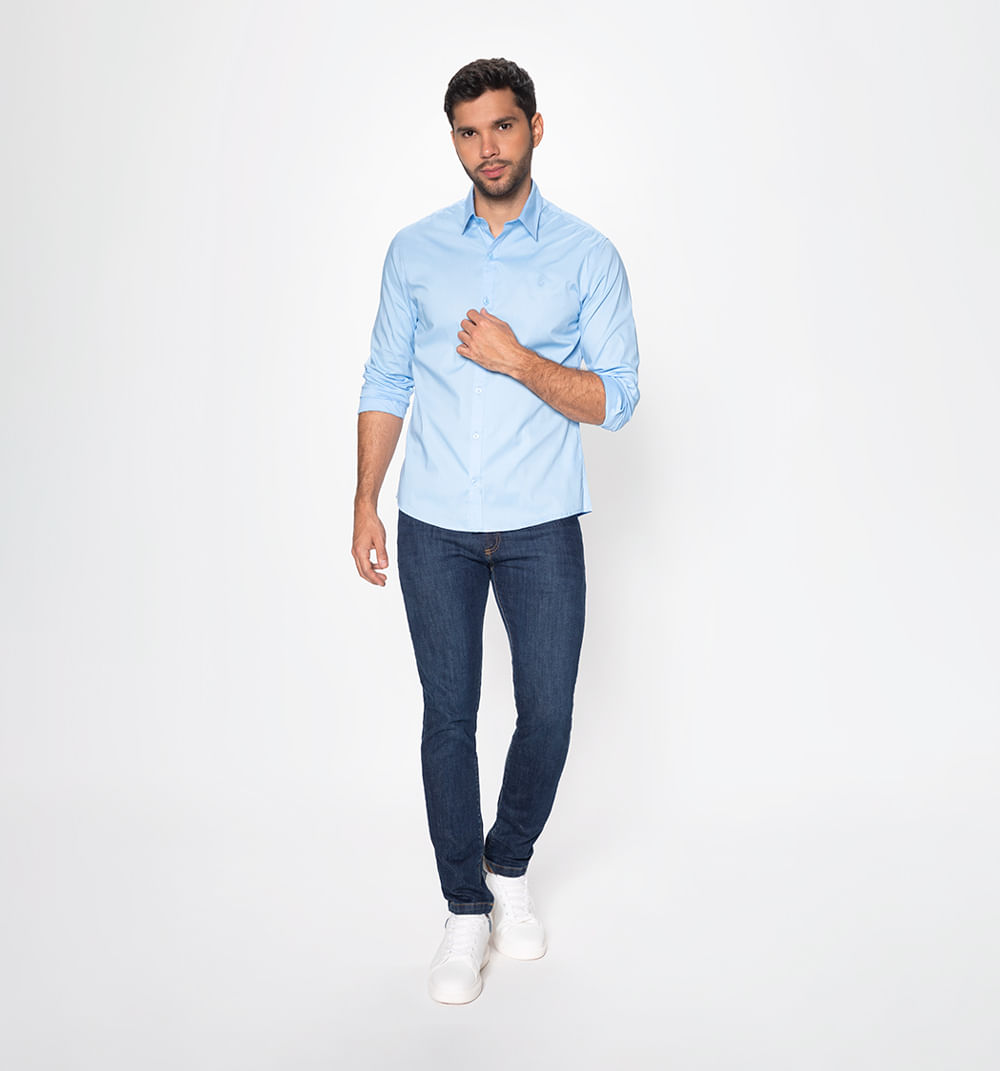 Camisa básica con stretch manga larga