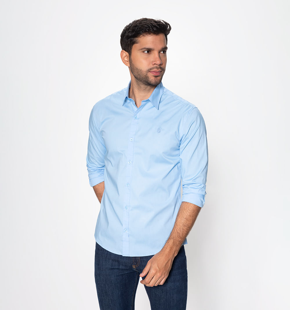 Camisa básica con stretch manga larga